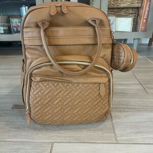 Chic Tan Kids Backpack with Mini Pouch
